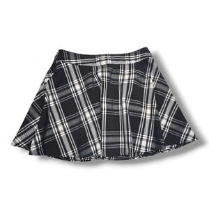 Vintage Y2K Black And White Plaid Mini Skirt Coquette Hot Topic Size 7